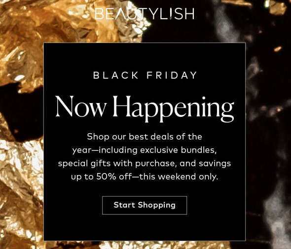 Black Friday at Beautylish: Up to 50% off sitewide.