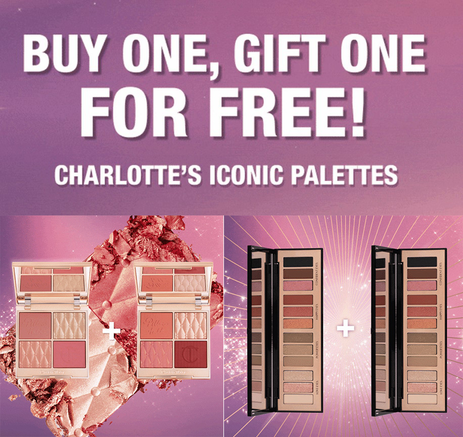 Buy one get one free on Charlotte Tilbury's Beautifying Palette & Smokey Eyes Palette