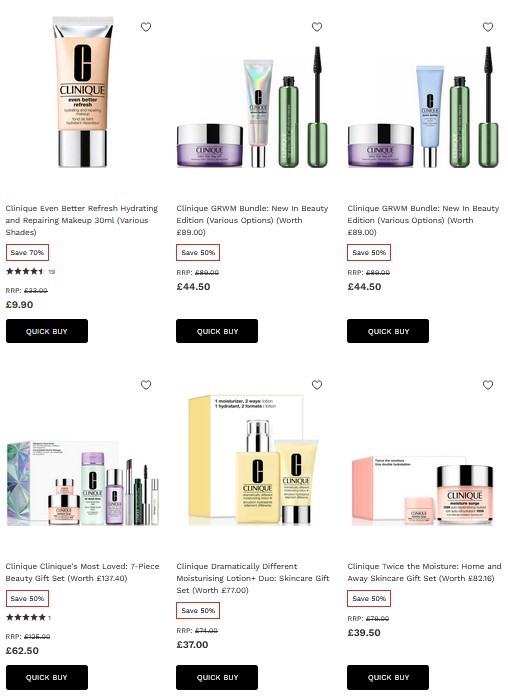 Up to 70% on Clinique at Lookfantastic