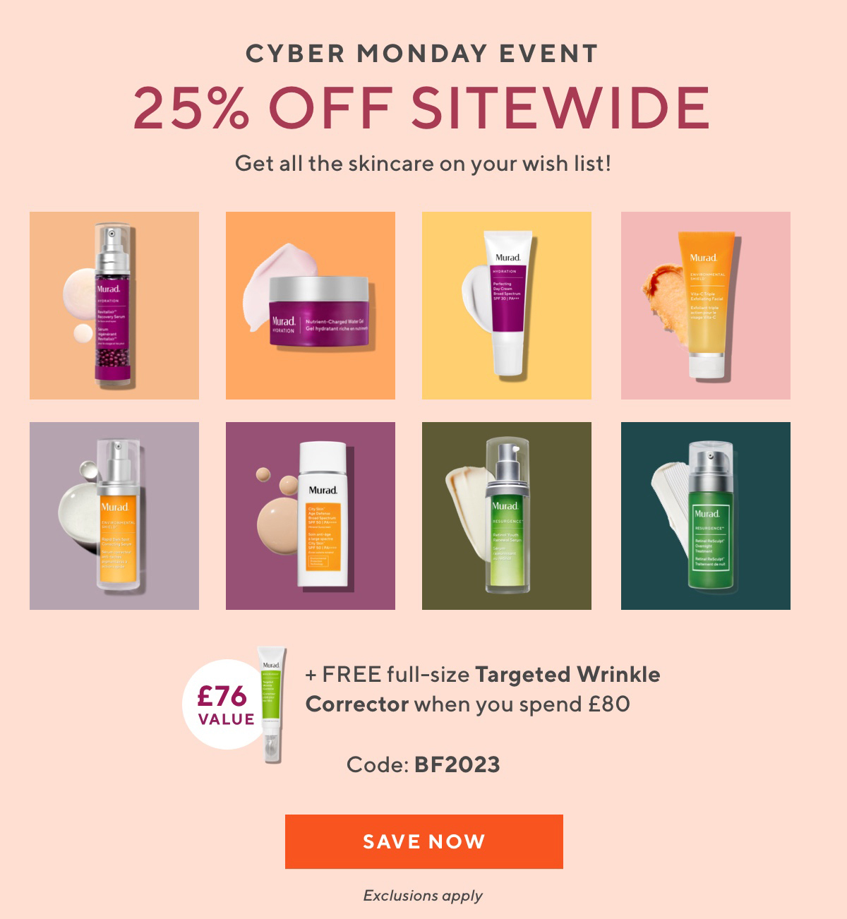 25% off sitewide at Murad + free full-size Targeted Wrinkle Corrector (worth £76) when you spend £80
