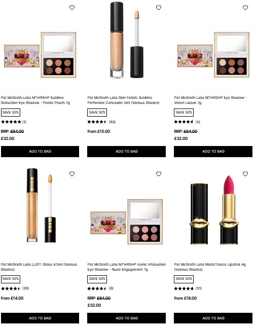 Up to 50% off Pat McGrath at Cult Beauty