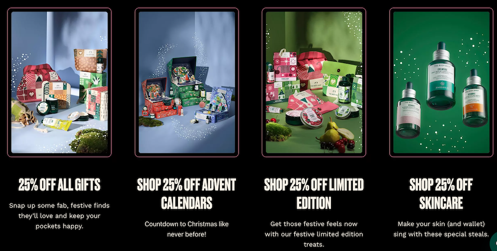 25% off sitewide at The Body Shop (including Advent Calendars)