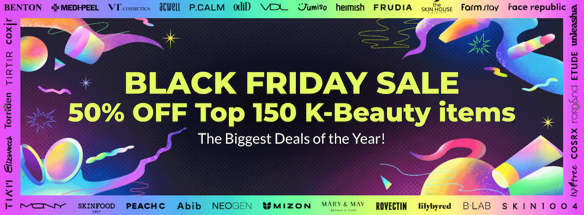 Black Friday Sale at YesStyle: 50% off top 150 K-Beauty products
