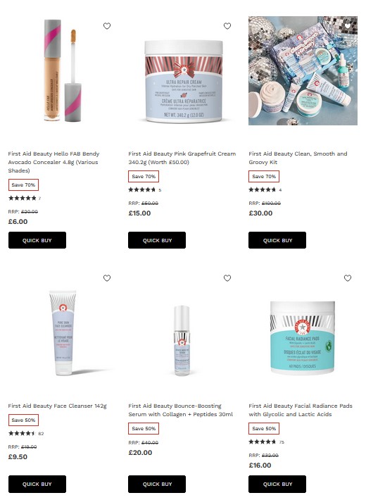 Up to 70% off First Aid Beauty at Lookfantastic