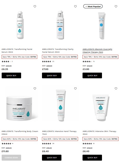Up to 75% off Ameliorate at Lookfantastic