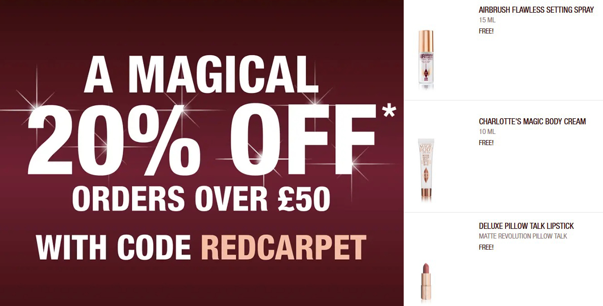 20% off sitewide at Charlotte Tilbury