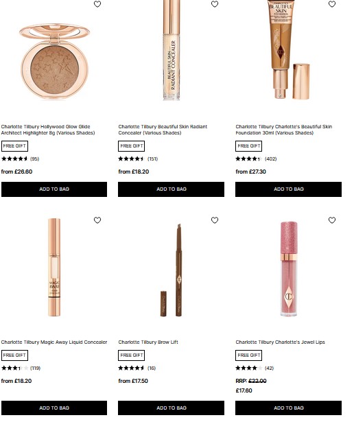 Up to 30% off selected Charlotte Tilbury at Cult Beauty