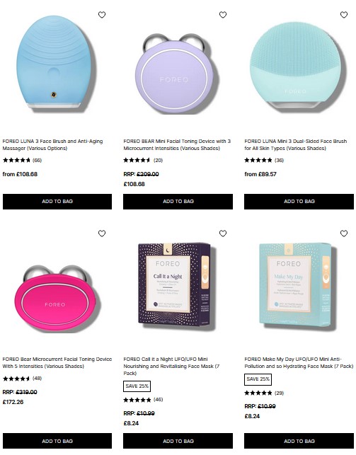 Up to 48% off selected FOREO at Cult Beauty