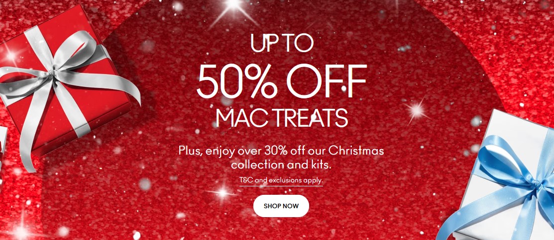Up to 50% off Winter Sale at MAC + 0ver 30% off Christmas Gifts