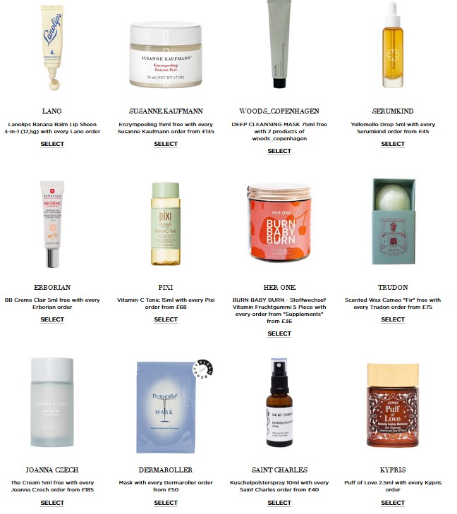 Gift with purchase offers at Niche Beauty