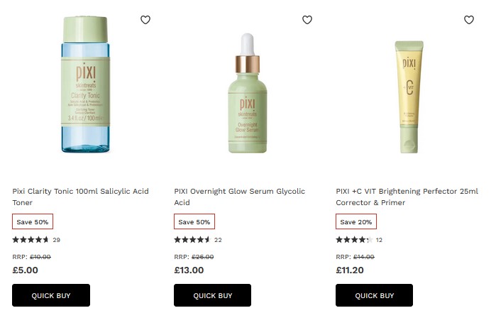 Up to 50% off selected PIXI at Lookfantastic