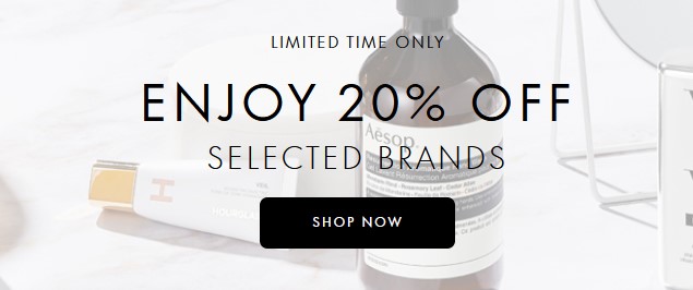 Enjoy 20% off selected brands at Space NK (Global)