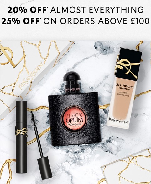 20% off sitewide at YSL Beauty or 25% off when you spend £100