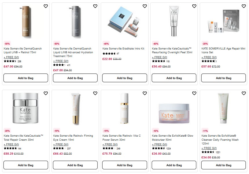 Up to 50% off Kate Somerville at Sephora UK