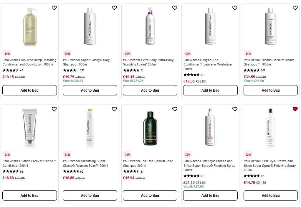 Up to 60% off Paul Mitchell at Sephora UK
