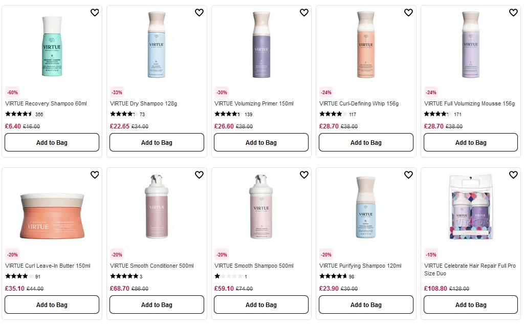 Up to 60% off Virtue at Sephora UK