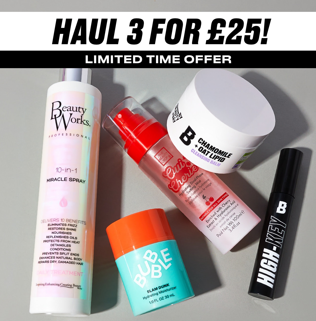 Haul 3 products for just £25 at BEAUTY BAY