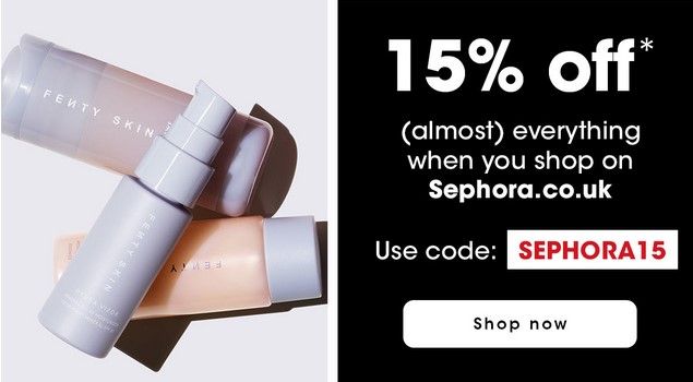 15% off selected products at Sephora UK