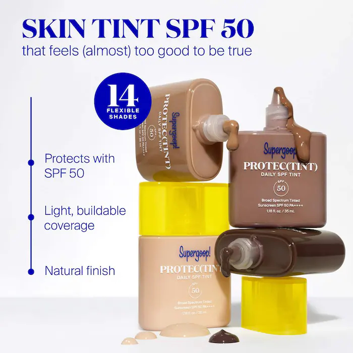 Supergoop! Protec(tint) Daily SPF Tint SPF 50 Sunscreen Skin Tint with Hyaluronic Acid and Ectoin