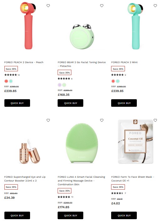 Up to 35% off selected FOREO + an extra 10%