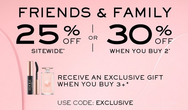 25% off or 30% off when you buy 2 products at Lancome