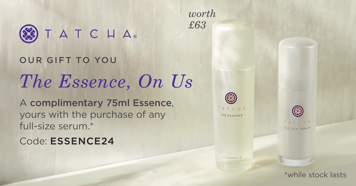 Free travel-sized Essence (worth £63) with any full-sized serum order at Tatcha