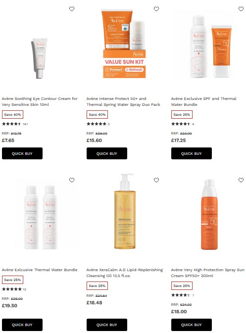 Up to 40% off Avène Skincare at Lookfantastic