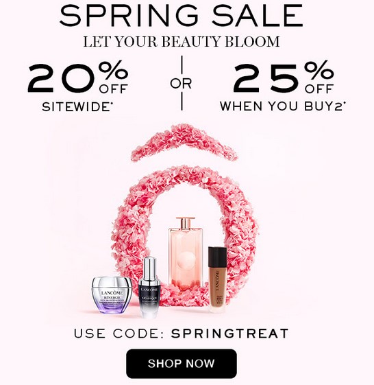 20-25% off sitewide at Lancome