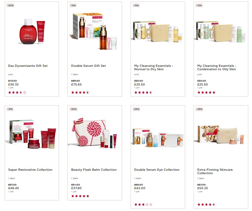 Up to 30% off sale at Clarins
