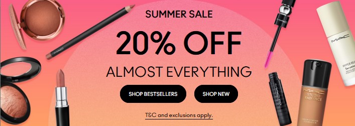 20% off sitewide at MAC