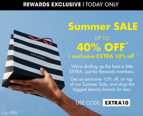 Up to 40% off sale at Sephora UK