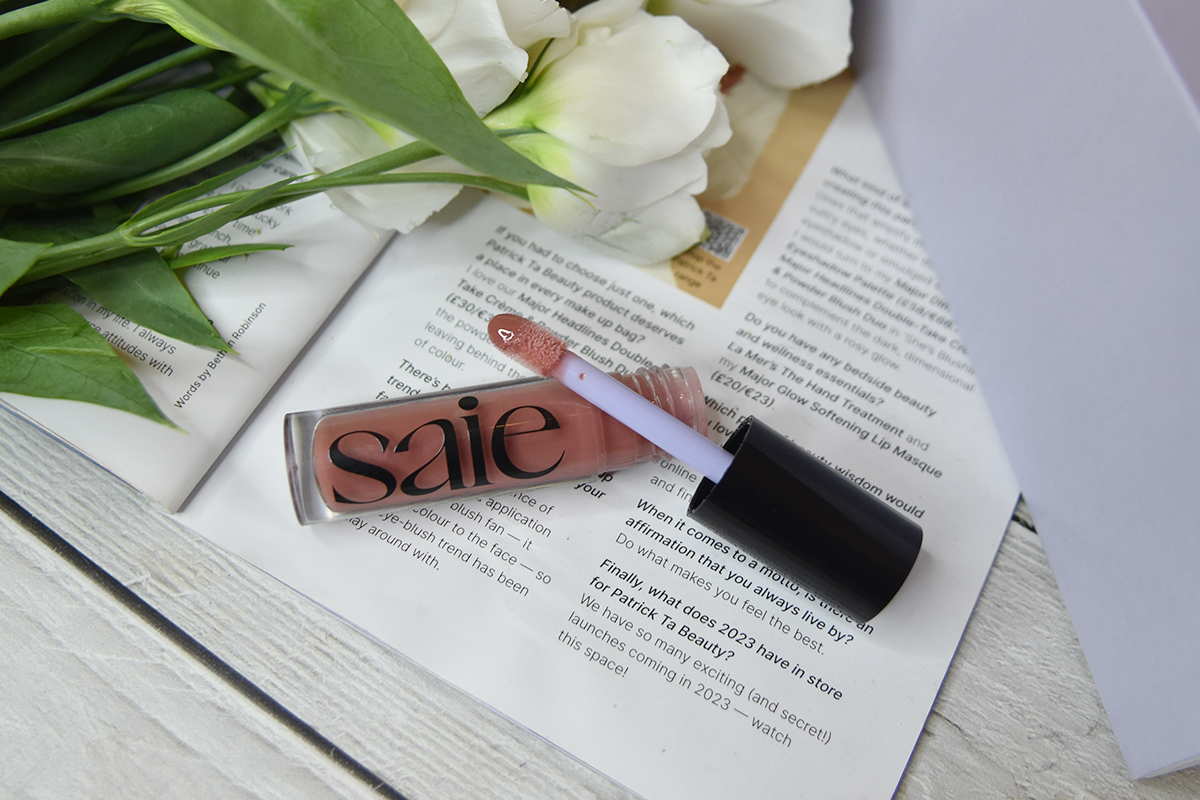Saie Glossybounce High-Shine Hydrating Lip Gloss Oil in Dip