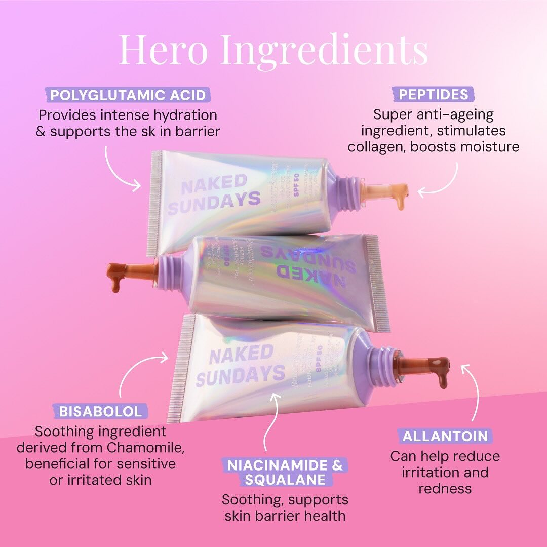 Naked Sundays Beauty Screen™ Peptide Foundation Tint SPF 50 Naked Sundays Beauty Screen™ Peptide Foundation Tint SPF 50