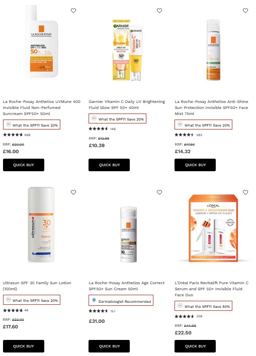 25% off selected SPF at Lookfantastic
