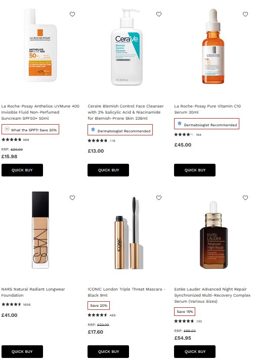 21% off full price items at Lookfantastic