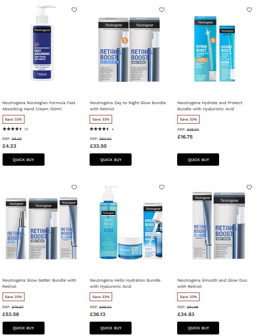 Up to 33% off Neutrogena at Lookfantastic