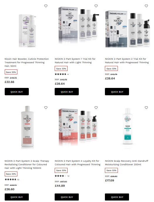 Up to 33% off NIOXIN at Lookfantastic