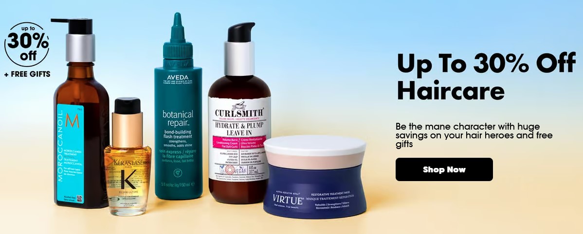 Up to 30% off Hair products + Free Gifts at Sephora UK