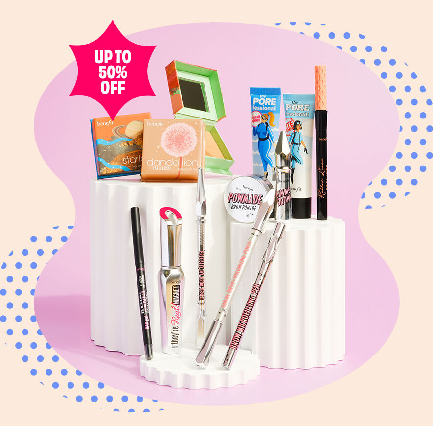 Up to 50% off sale at Benefit Up to 50% off sale at Benefit