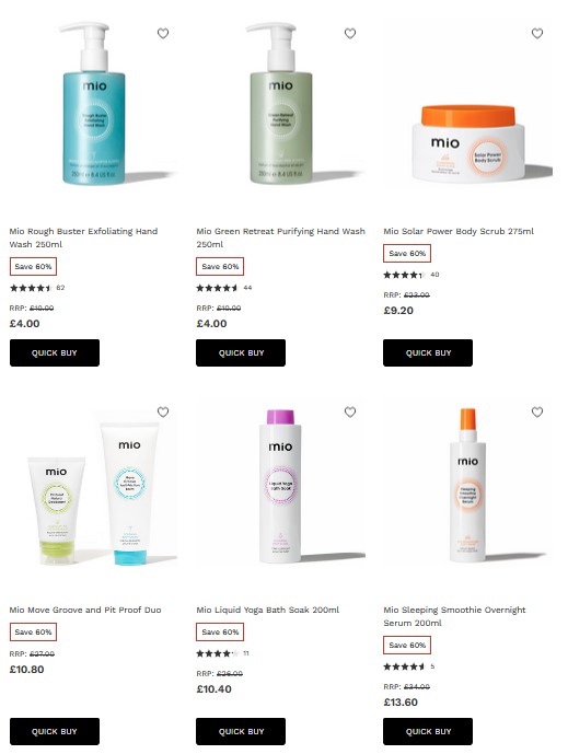 Up to 60% off Mio at Lookfantastic