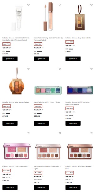 Up to 80% off Natasha Denona at Lookfantastic