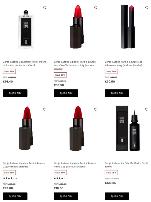 Up to 50% off Serge Lutens at Lookfantastic