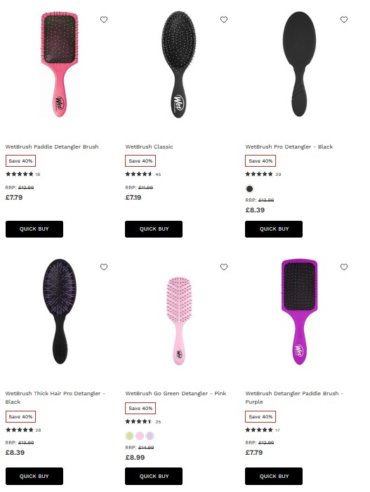 Up to 40% off WetBrush at Lookfantastic
