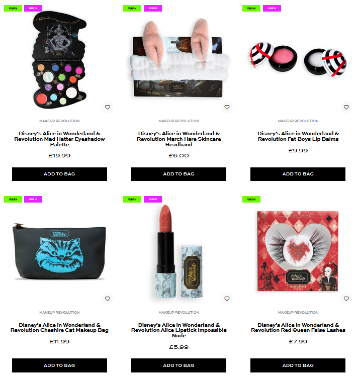 Alice in Wonderland x Revolution Collection Alice in Wonderland x Revolution Collection