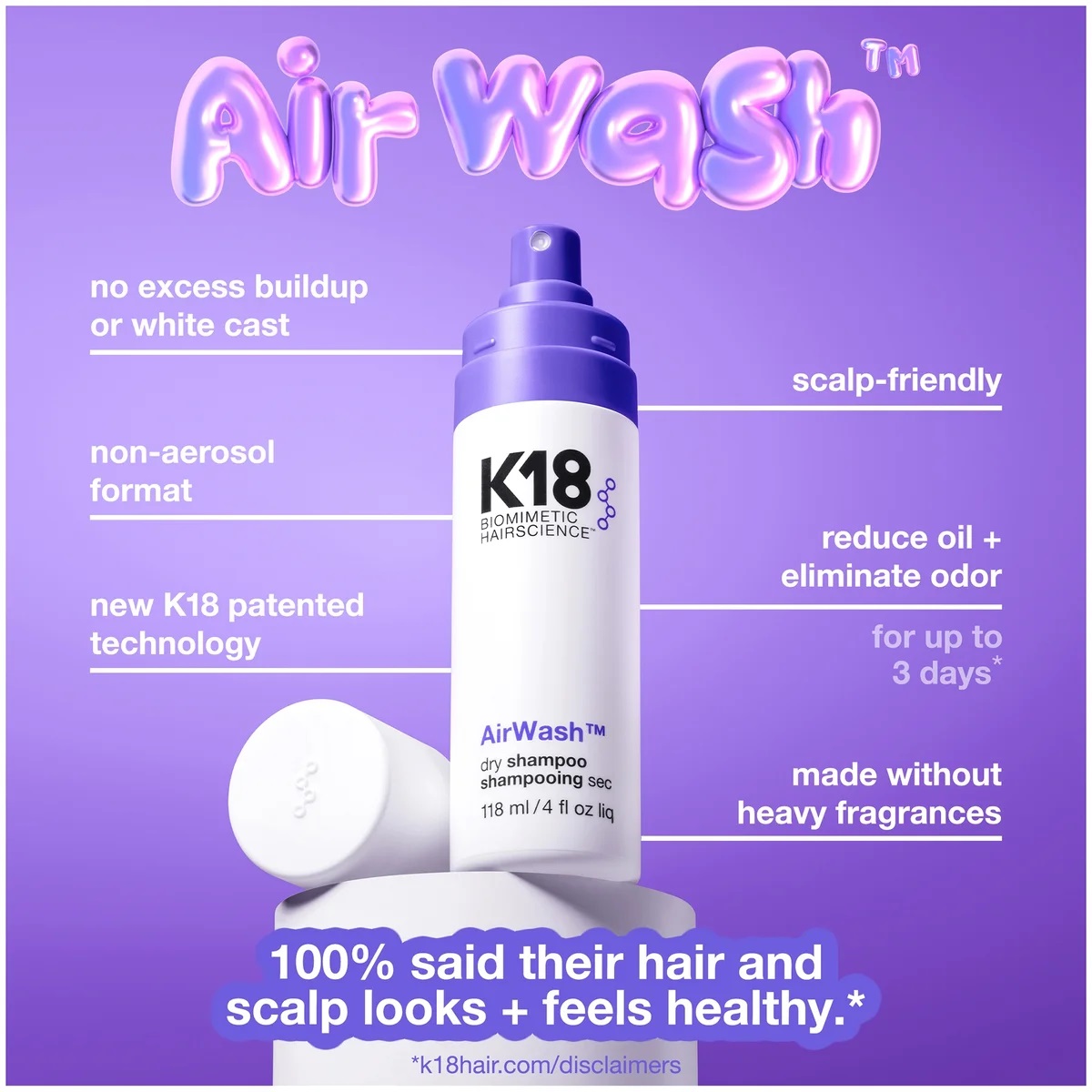 K18 Biometrics Hairscience AirWash Dry Shampoo  K18 Biometrics Hairscience AirWash Dry Shampoo