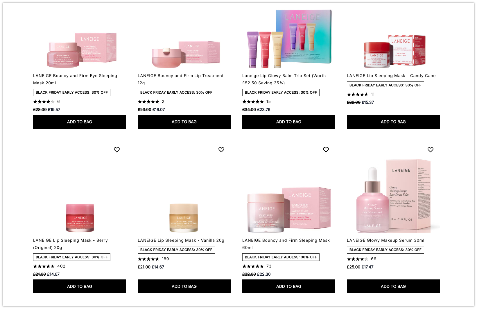 30% off LANEIGE at Cult Beauty