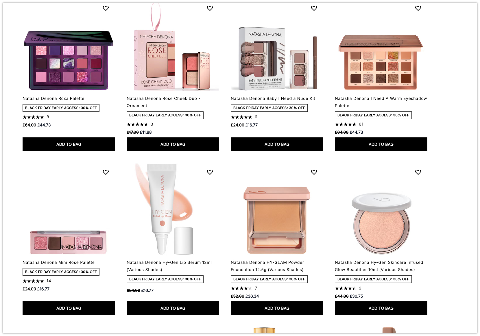 30% off Natasha Denona at Cult Beauty