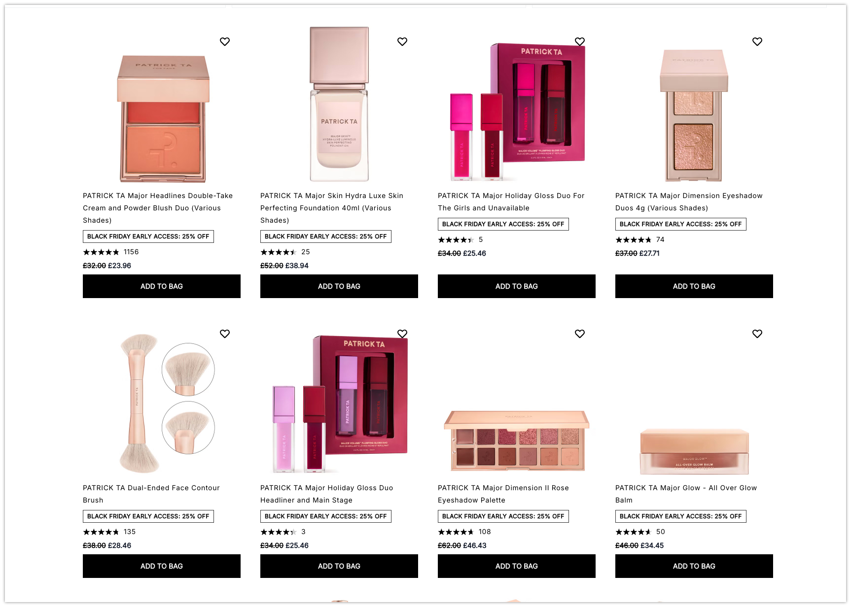 25% off PATRICK TA at Cult Beauty