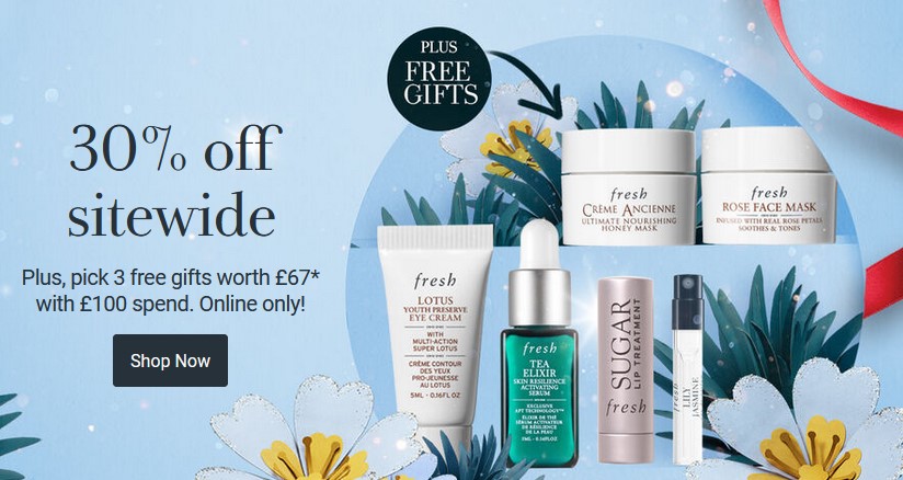 30% off sitewide at Fresh 30% off sitewide at Fresh