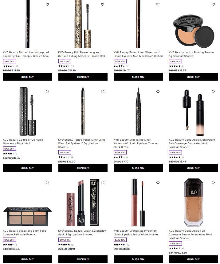 30% off KVD Beauty at Lookfantastic 30% off KVD Beauty at Lookfantastic